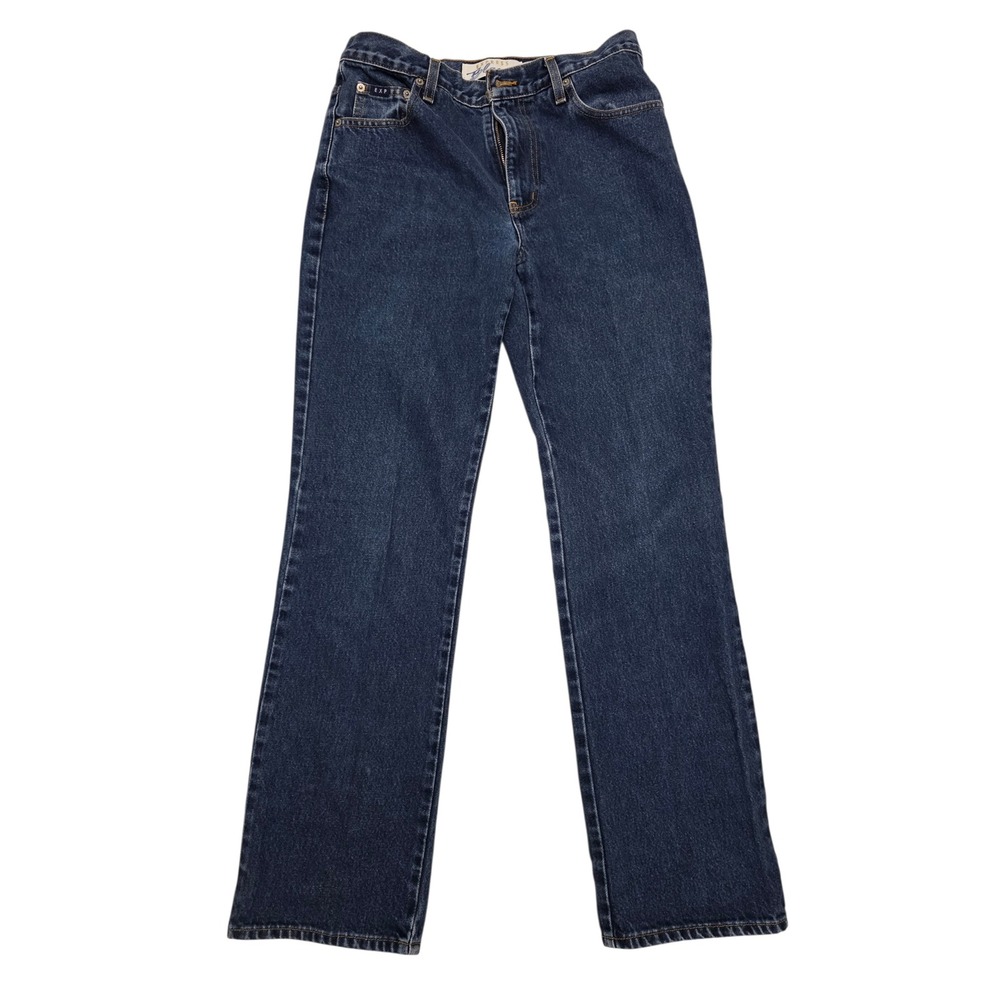 Express Bleus Vintage High Waisted Straight Leg Jeans Dark Wash Blue Denim 9/10L